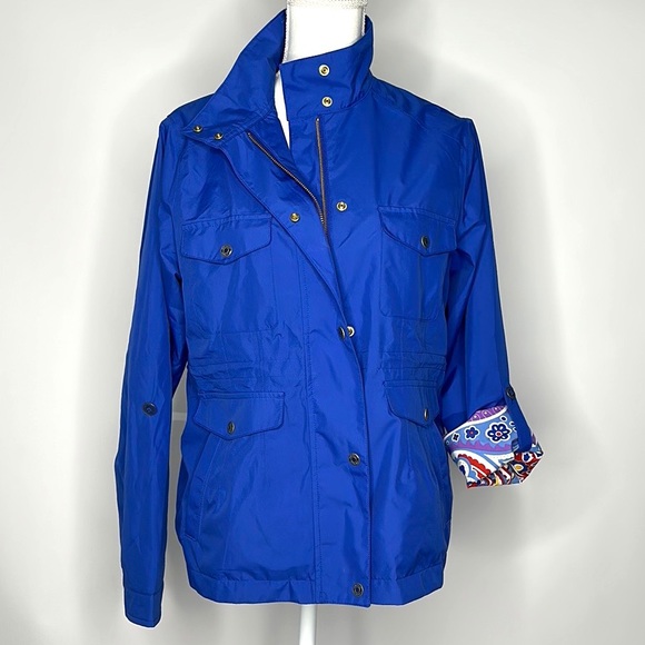 Peter Millar Element 4 Water Windbreaker in Royal Blue and Print Inside Size M - Picture 2 of 10